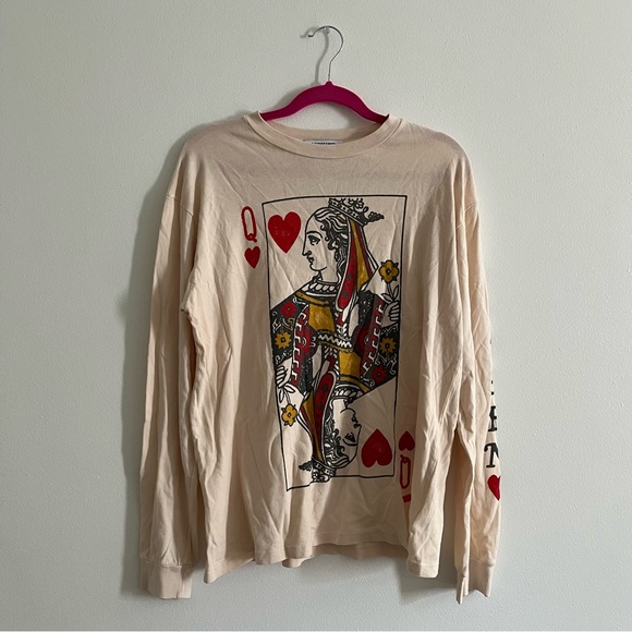 Daydreamer Free People Queen of Hearts long sleeve graphic tee Small - Picture 4 of 9
